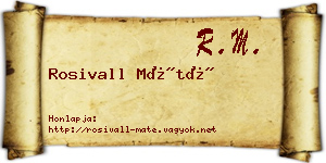 Rosivall Máté névjegykártya